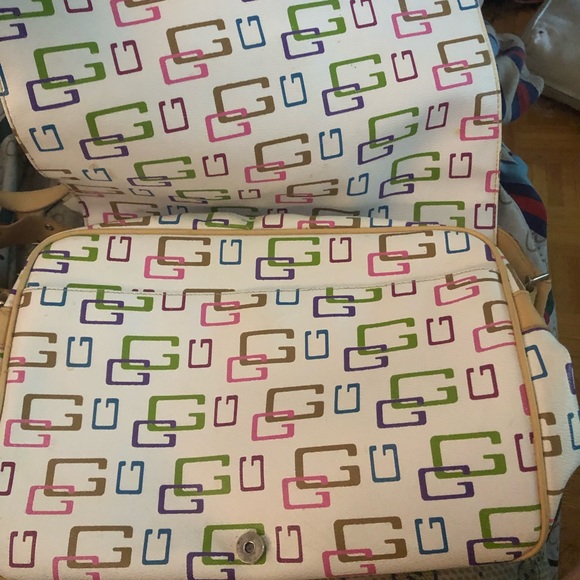 guess messenger and laptop bag monogram white - Picture 2 of 2